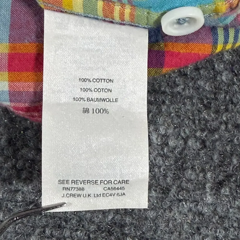 J Crew Indian Madras Shirt Mens M Slim Fit Plaid Button Down Mauritius G4188
